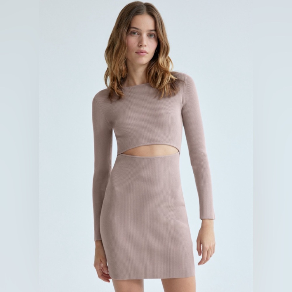Aritzia Wilfred Free Cut Out Knituu Longsleeve Dress